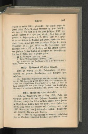 241. Behrens (Karl Gottfried).