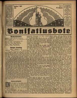 Erste Ausgabe vom Sonntag, den 03. April 1932.