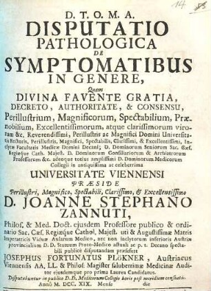 Disputatio Pathologica De Symptomatibus In Genere