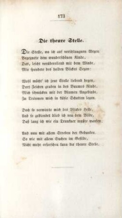 Die theure Stelle.