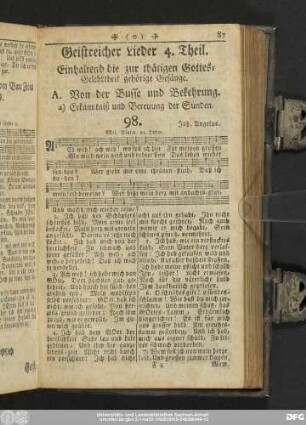Geistreicher Lieder 4. Theil. Einhaltend die zur thätigen Gottes-Gelehrtheit gehörige Gesänge.