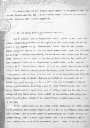 I. In der alten Nassau-Saarbrück'schen Zeit.