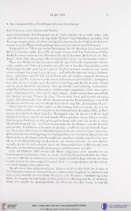 Antrittsrede vom 22. Juli 2000