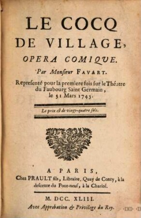 Theatre De Monsieur Favart, Ou Recueil Des Opera-Comiques & Parodies qu'il a données depuis quelques années : Avec les Airs, Rondes & Vaudevilles Gravés, 2