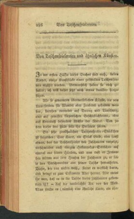 Von Taschenspielereien und ähnlichen Künsten