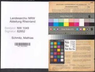 Entnazifizierung Mathias Schmitz , geb. 23.09.1890 (Landwirt)