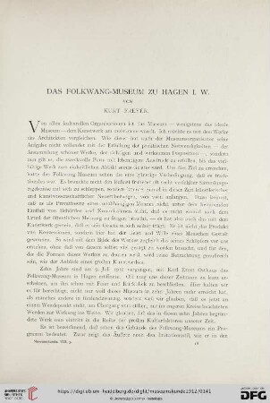8: Das Folkwang-Museum zu Hagen I. W.