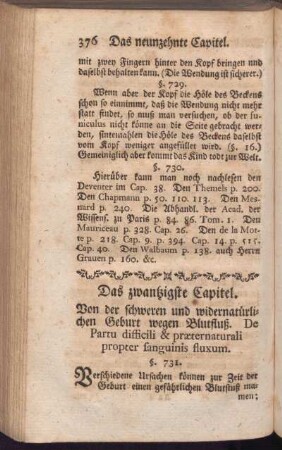 Das zwanzigste Capitel. Von der schweren und widernatürlichen Geburt wegen Blutfluß