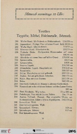 Mittwoch, vormittags 10 Uhr (Nr. 280-391)