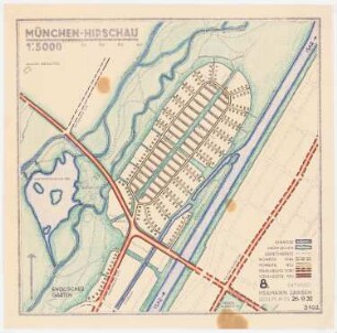 Bebauungsplan München-Hirschau: Variante 8: Lageplan 1:5000