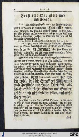 Forstliche Obrigkeit und Wildbahn; Zoll; Umgelt.