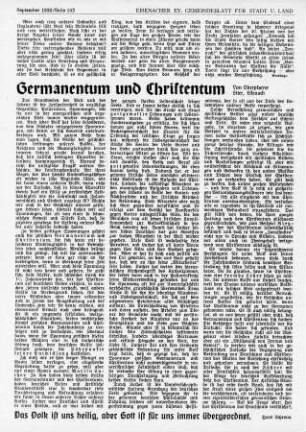 Germanentum und Christentum / Stier