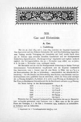 XIII. Gas und Elektrizität