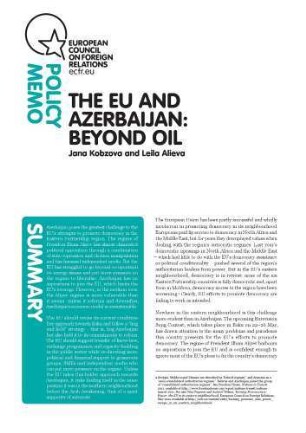 The EU and Azerbaijan : beyond oil