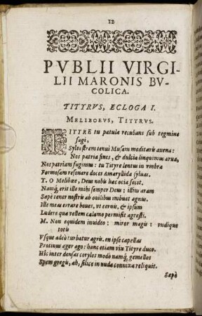 Tityrus, Ecloga I.