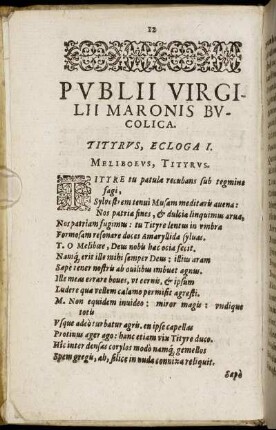 Tityrus, Ecloga I.