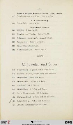 C. Juwelen und Silber (Nr. 445-541)