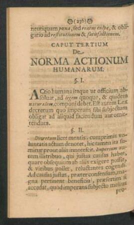 Caput Tertium. De Norma Actionum Humanarum.