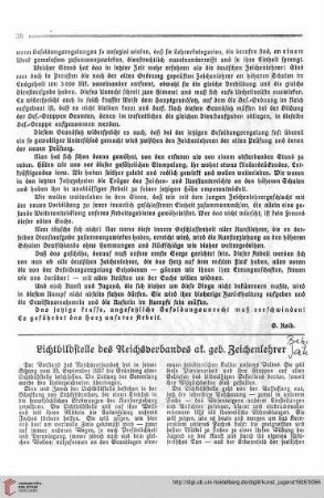 N.F. 8.1928 S. 54-56: Lichtbildstelle des Reichsverbandes ak. geb. Zeichenlehrer