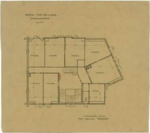 Billing, Hermann; Karlsruhe, Maximilianstr. 10 / Weberstr. 7; Doppelhaus Lang - Stober - Haushälfte Lang (Grundriss DG)