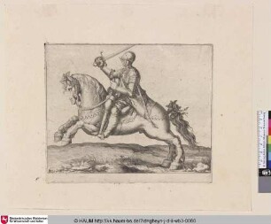 [Ein Kavallerist mit erhobenem Schwert, nach links reitend; A Cavalryman Raising His Sword, Riding to the Left]