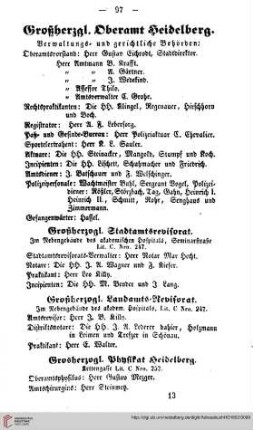 Großherzogliche Behörden der Stadt