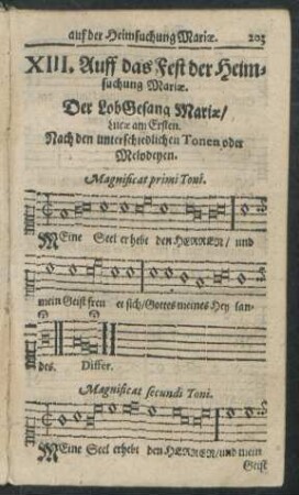 XIII. Auff das Fest der Heimsuchung Mariae.