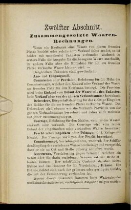 Zwölfter Abschnitt. Zusammengesetzte Waaren-Rechnungen.