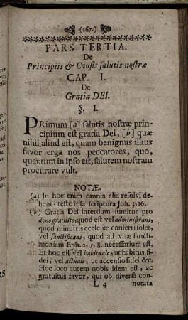 Pars Tertia. De Principiis & Causis salutis nostræ.