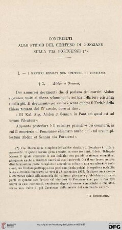 51.1923: Contributi allo studio del cimitero di Ponziano sulla via Portuense