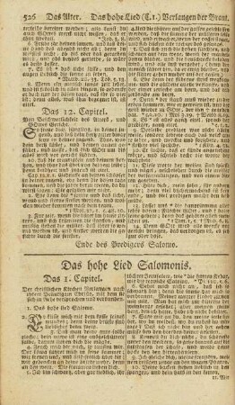 Das hohe Lied Salomonis.
