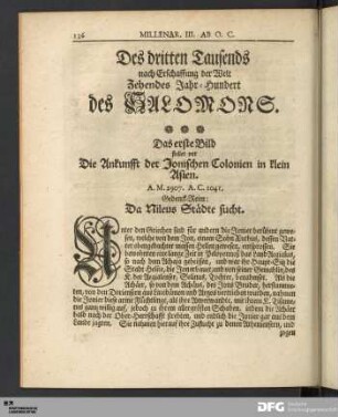 Des dritten Tausends nach Erschaffung der Welt Zehendes Jahr-Hundert des SALOMONS.