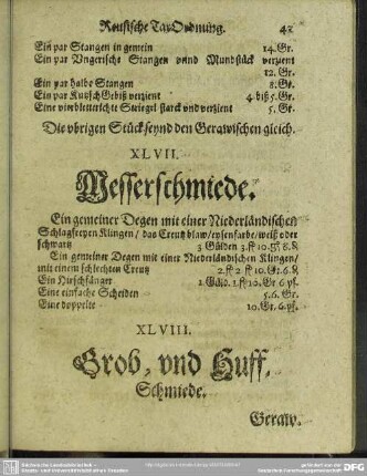 XLVII. Messerschmiede