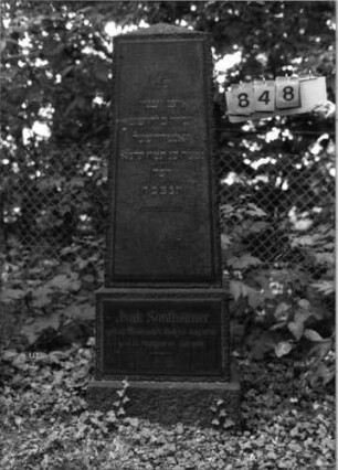 Grabstein 848 [Hahn S. 200 Grab-Nr. 1248]