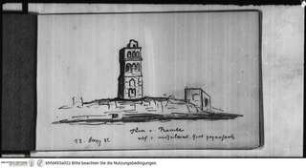 Skizzenbuch Vorderasien, Palästina, Zypern, Turm von Ramle [?]