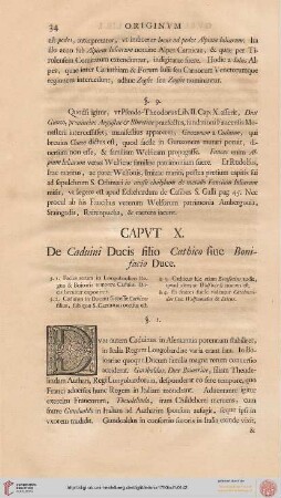 Capvt X: De Caduini Ducis filio Cathico siue Bonifacio Duce