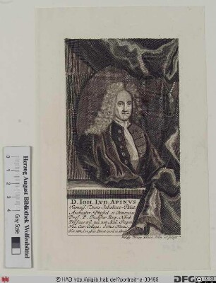 Bildnis Johann Ludwig Apin(us) (eig. Biene)