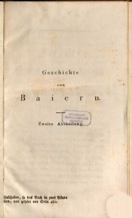 Geschichte von Baiern