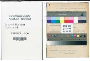 Entnazifizierung Hugo Zwierzins , geb. 28.04.1892 (Prokurist)