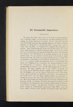 Die Irrenanstalt Langenhorn.