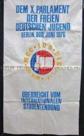 Fahne des Internationalen Studentenbundes zum FDJ-Parlament 1976