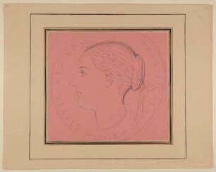 Porträtmedaillon der Gisela von Arnim [aus der "geblümten Kassette"]