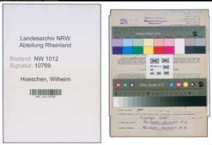 Entnazifizierung Wilhelm Hoeschen , geb. 26.01.1895 (Schlosser)