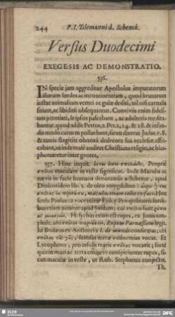 Versus Duodecimi Exegesis Ac Demonstratio