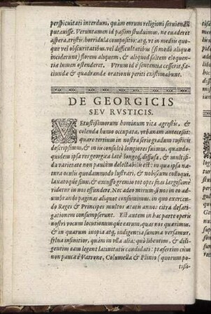 De Georgicis Seu Rusticis.