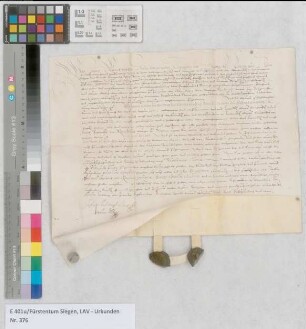 Gerichtliche Zession einer von dem Grafen Johann von Nassau im Jahr 1507 ausgestellten Schuldverschreibung.