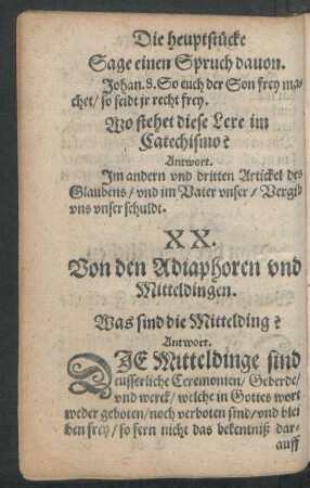 XX. Von den Adiaphoren und Mitteldingen.
