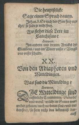 XX. Von den Adiaphoren und Mitteldingen.