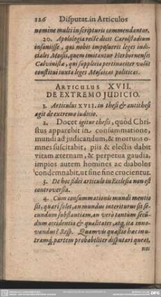 Articulus XVII. De Extremo Judicio