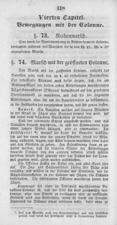 Viertes Capitel. Bewegungen mit der Colonne.